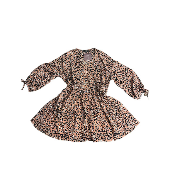 NWT‎ Maverick Oversized Pink Leopard Print Babydoll Dress Size Medium - Picture 1 of 12